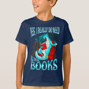 Camiseta Dragão sim eu realmente preciso todos estes livro