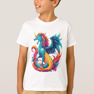 Camiseta Dragão-Unicórnio Híbrido - Criatura Mítica