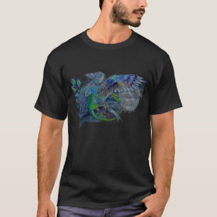 Camiseta Dragão verde do pássaro (design escuro)