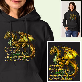 Camiseta Dragão Verde Dourado & Mulher Pode Mover Montanhas