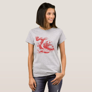 Camiseta Dragão Vermelho Asiático
