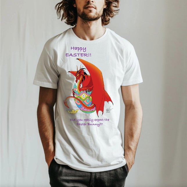Camiseta Dragão Vermelho de Ovo de Páscoa (Criador carregado)