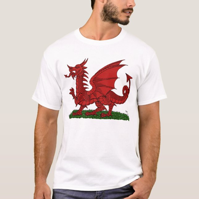 Camiseta Dragão Vermelho do País de Gales (Frente)