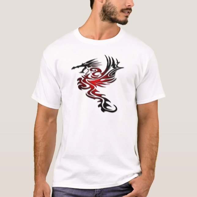 Camiseta Dragão vermelho e preto (Frente)