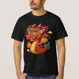Camiseta Dragão Vermelho Fofo Vetor Clipart | Ano Novo Chin