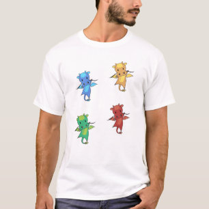 Camiseta Dragão Vermelho Verde Fada Azul Fábrica Animais Fá