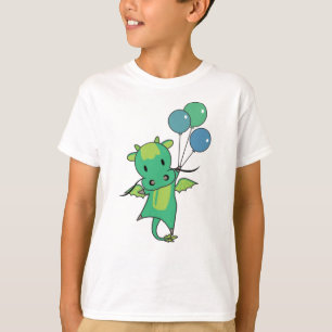 Camiseta Dragão Voa com Balões Dragão Fantasia Bonita