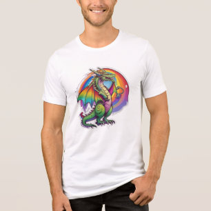 Camiseta Dragão Whimsical Arco-Íris-Respiração