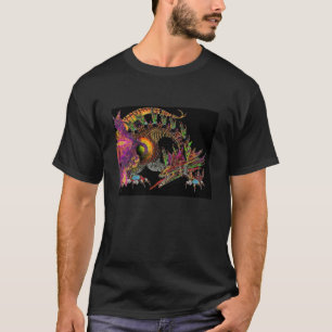 CAMISETA DRAGO/DRAGÃO DA FANTASIA EM ROXO E PRETO DOURADOS