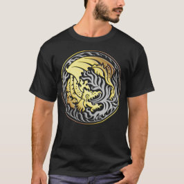Camiseta Dragócírculo - Dourado e cromo