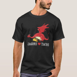 Camiseta Dragões adoram tacos Crianças Adultas Dragões pres