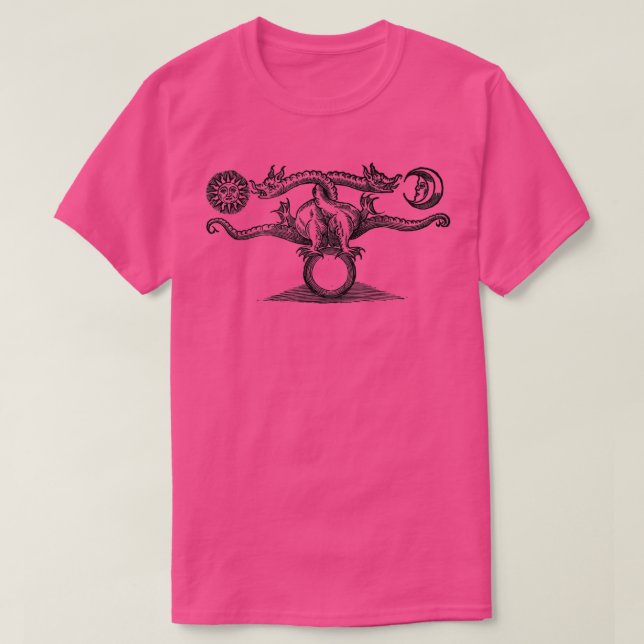 Camiseta Dragões Alquímicos Negros (Frente do Design)