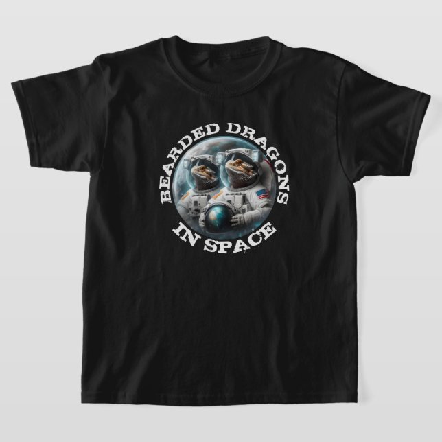 Camiseta Dragões Barbudos Divertidos no Espaço (Postura )