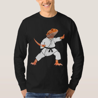 Camiseta Dragões cardeados fazendo Karate Samurai Ninja Liz
