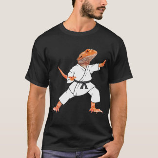 Camiseta Dragões cardeados fazendo Karate Samurai Ninja Liz