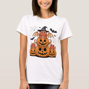 Camiseta Dragões com Manos de Halloween com Pumpkins