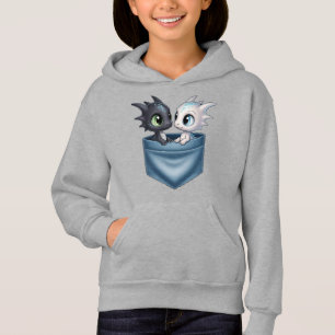 Camiseta Dragões de Fantasia Fofos no Bolso Duo de Dragão