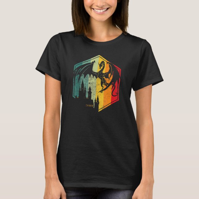 Camiseta Dragões de gelo D20 Dragões retrorreflectores Drag (Frente)