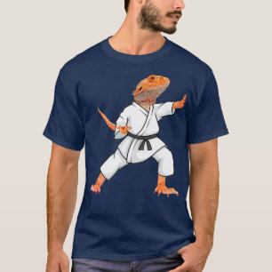 Camiseta Dragões engraçados fazendo Karate Samurai Ninja