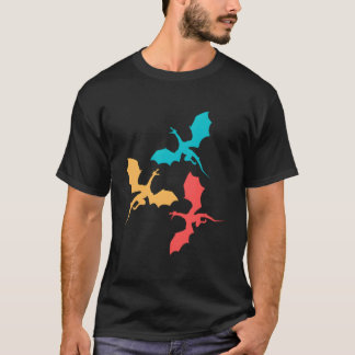 Camiseta Dragões Medievais Animais Fantasia Juventude