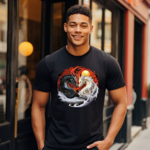 Camiseta Dragões Pretos e Brancos