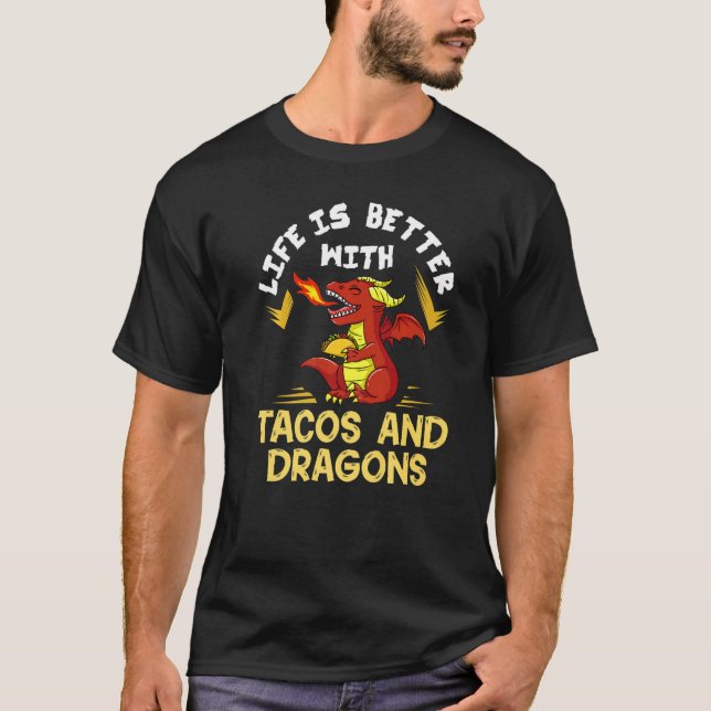 Camiseta Dragões Tacos Mulheres Homens Amor Mexicano (Frente)