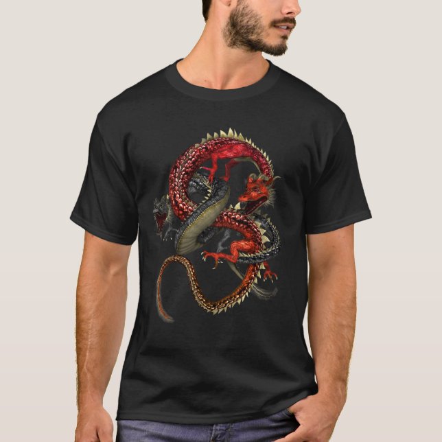 Camiseta Dragões Vermelhos e Pretos (Frente)