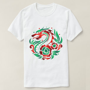Camiseta Dragon Amidst Blossoms