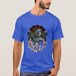 Camiseta Dragon and Koi Fish Tattoo Design - Japanese Style