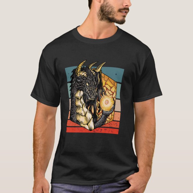 Camiseta Dragon art fantasma design tabletop jogos trabalho (Frente)