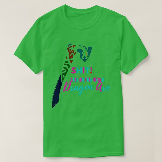 Camiseta DRAGON AX colorido sobre TSirt clássico (Frente do Design)