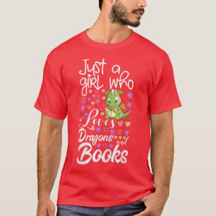 Camiseta Dragon Book Lover Apenas Rapariga Adora Dragões Bo