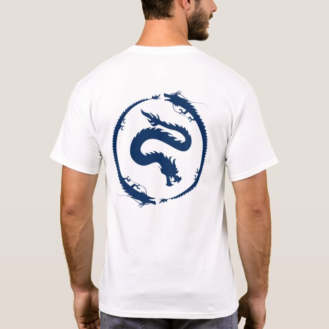 Camiseta Dragon Circle in dark Dark Blue (Verso)