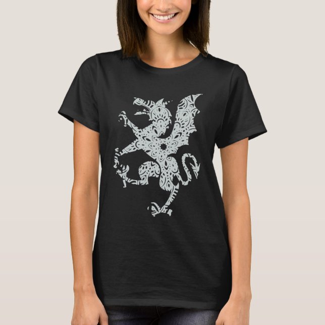 Camiseta Dragon Fantasy Mandala Fairy Tale Wings (Frente)