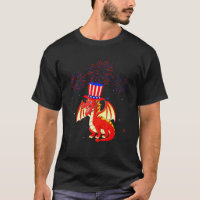 Dragon Graphic Red White Blue Fireworks Decor 4º