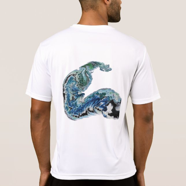 Camiseta Dragon in the Waves – Abstract Ocean Energy (Verso)