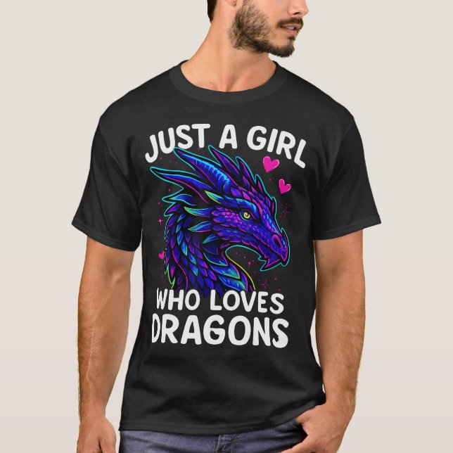 Camiseta Dragon Just A Girl Who Loves Dragons (Frente)
