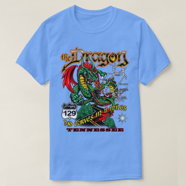 Camiseta Dragon North olina Tennessee (Frente do Design)