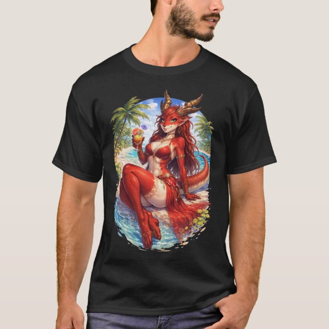 Camiseta Dragon on the beach (Frente)