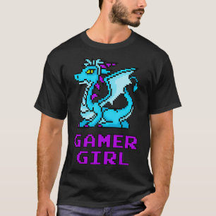 Camiseta Dragon Retro 8Bit Gamer Girl Gift Vide