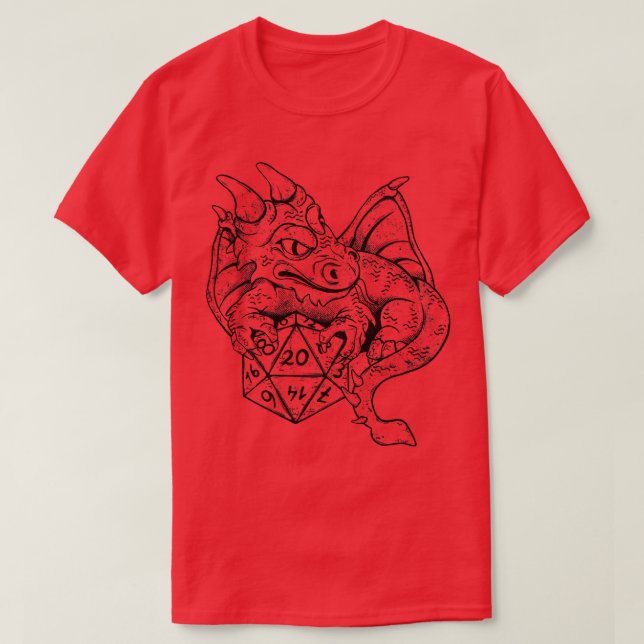 Camiseta Dragon RPG Dice Tabletop (Frente do Design)