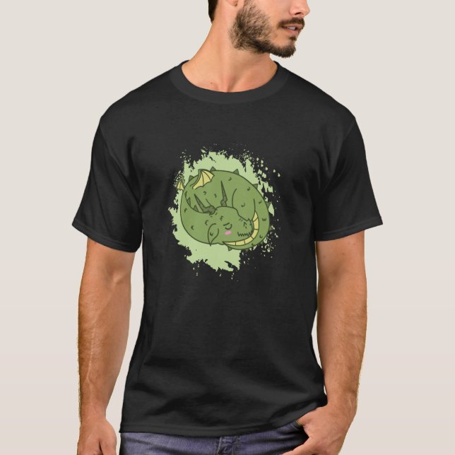 Camiseta Dragon sleeping cute Fantasy Animal (Frente)
