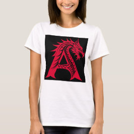 Camiseta Dragon Styled Letter A, Dragon Alphabet, Monogram