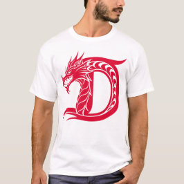 Camiseta Dragon Styled Letter D, Dragon Alphabet, Monogram