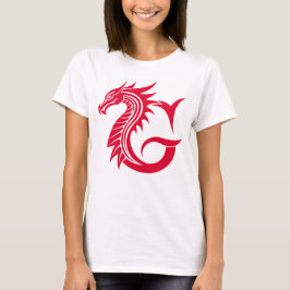 Camiseta Dragon Styled Letter G, Dragon Alphabet, Monogram