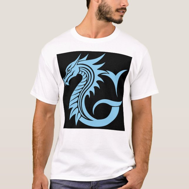 Camiseta Dragon Styled Letter G, Dragon Alphabet, Monogram (Frente)