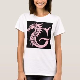 Camiseta Dragon Styled Letter G, Dragon Alphabet, Monogram