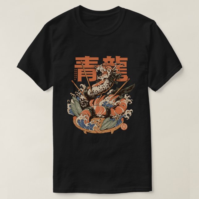 Camiseta "Dragon Sushi - Noir" par ilustrata (Frente do Design)