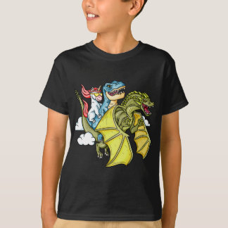Camiseta Dragon T-Rex Dinossaur Unicorn Fantasy Engraçado