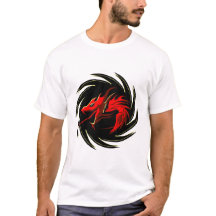 dragon tribal rouge chinois logo